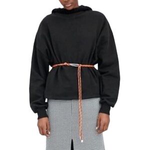 Zara knit Contrasting Hooded Sweatshirt size S